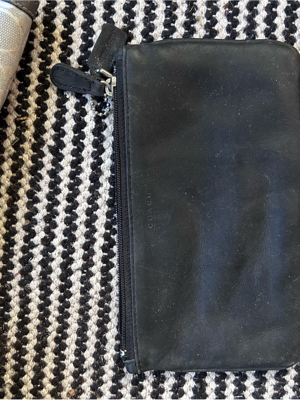 Coach Black Leather Zip Pouch Wallet